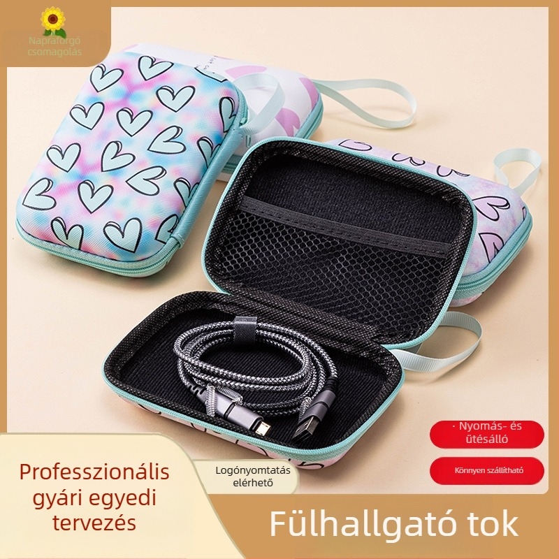 EVA fejhallgató- és kábel tároló tok