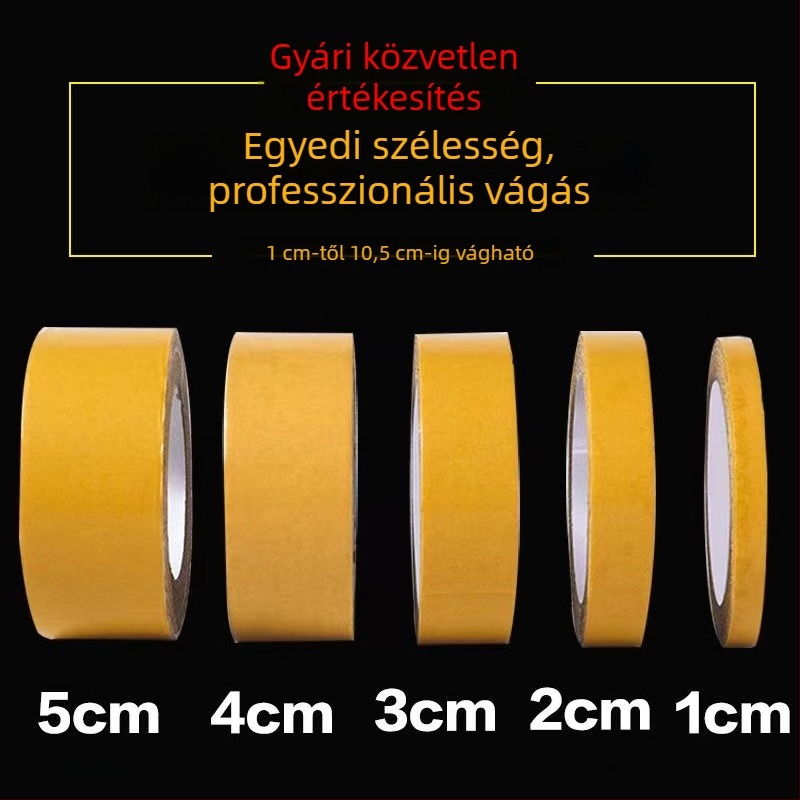 Szövetalapú kétoldalas ragasztó szalag szőnyeg és padlóvarratokhoz, nagy tapadóerő, sárga