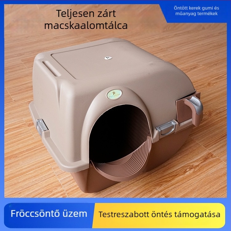 Zárt macskaalomtartó otthoni használatra, cseppálló kialakítás