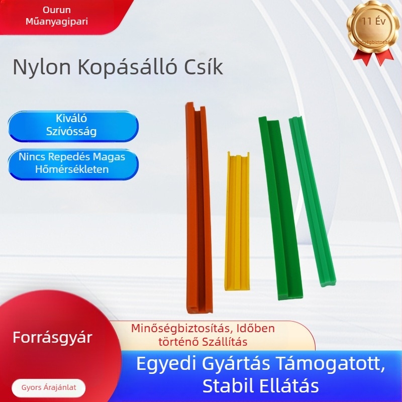 Nylon kopásálló szalagok szállítószalagokhoz, testreszabható ütközésvédő csíkok, kenésmentes polietilén tömítések