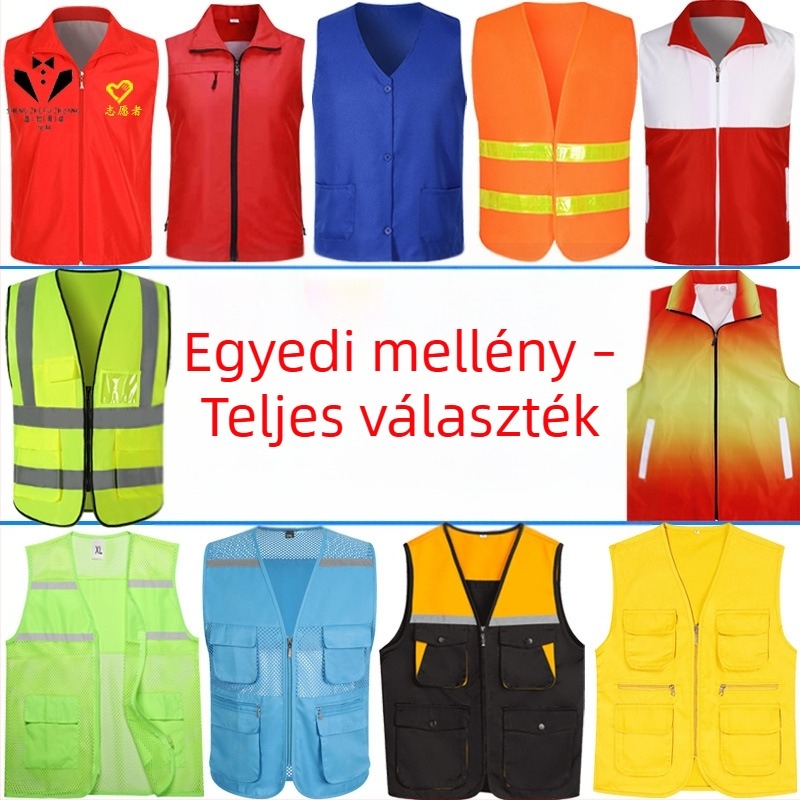 Személyre szabott önkéntes háló mellény logónyomtatással, fényvisszaverő reklám mellény hímzett kivitelben