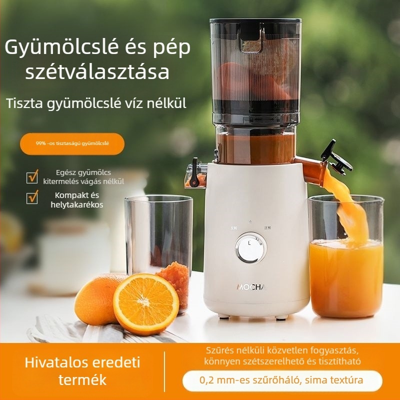 Otthoni használatra tervezett pulpaszeparáló gyümölcs- és zöldséglé készítő, teljesen automata