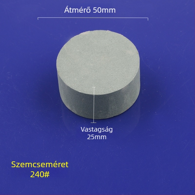 Zöld szilícium-karbid olajkő, hengeres, 50×25 mm, jade polírozáshoz és csiszoláshoz