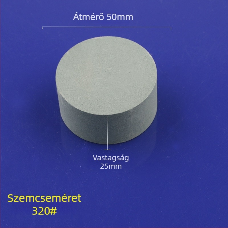 Zöld szilícium-karbid olajkő, hengeres, 50×25 mm, jade polírozáshoz és csiszoláshoz