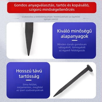 Vasúti szegek, kézzel készített négyzet alakú szegek sínekhez, pálya kiegészítők, melegen hengerelt szilárd acél