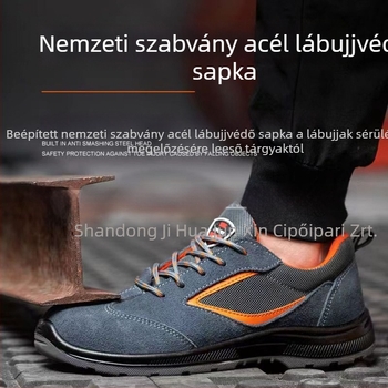 Antisztatikus biztonsági cipő acélorrú orral, lélegző és kopásálló, férfiaknak, nemzeti szabvány szerint, Old Yellow Bull