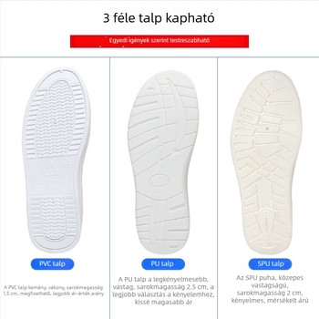 Személyre szabható antiszatikus munkacipő tisztítótermekbe, fehér, SPU/PU/PVC talppal, négy lyukas fűzőnyílás