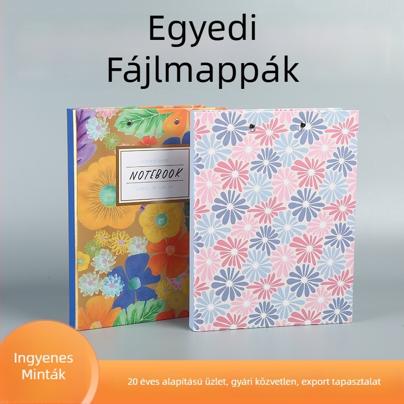 Személyre szabott A4-es színes szerződésfedél, papírtok beillesztő oldalakkal