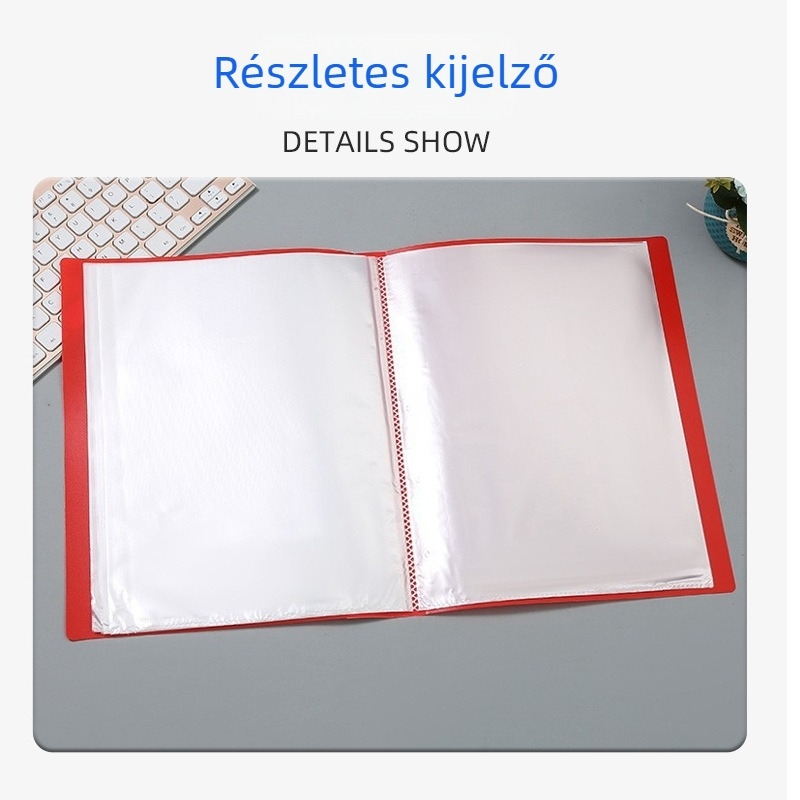 A4-es irattartó dupla kapoccsal, PP kemény borító és átlátszó betétekkel