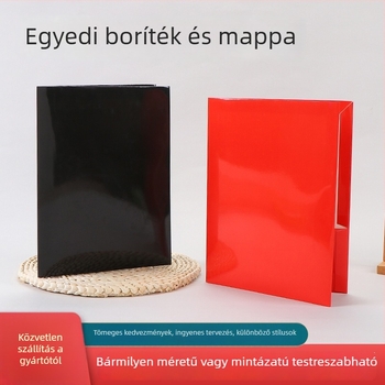 Személyre szabható könyvborító és dokumentum rendező készlet beillesztési oldalakkal, kártyatartóval, mappákkal és papíralapú iratrendezőkkel