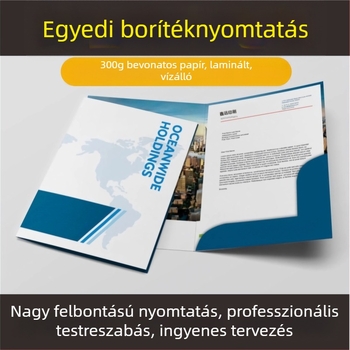 A4-es kraft papírból készült szerződéses borító színes mappa egyoldalas betéttel és tender borító nyomtatással
