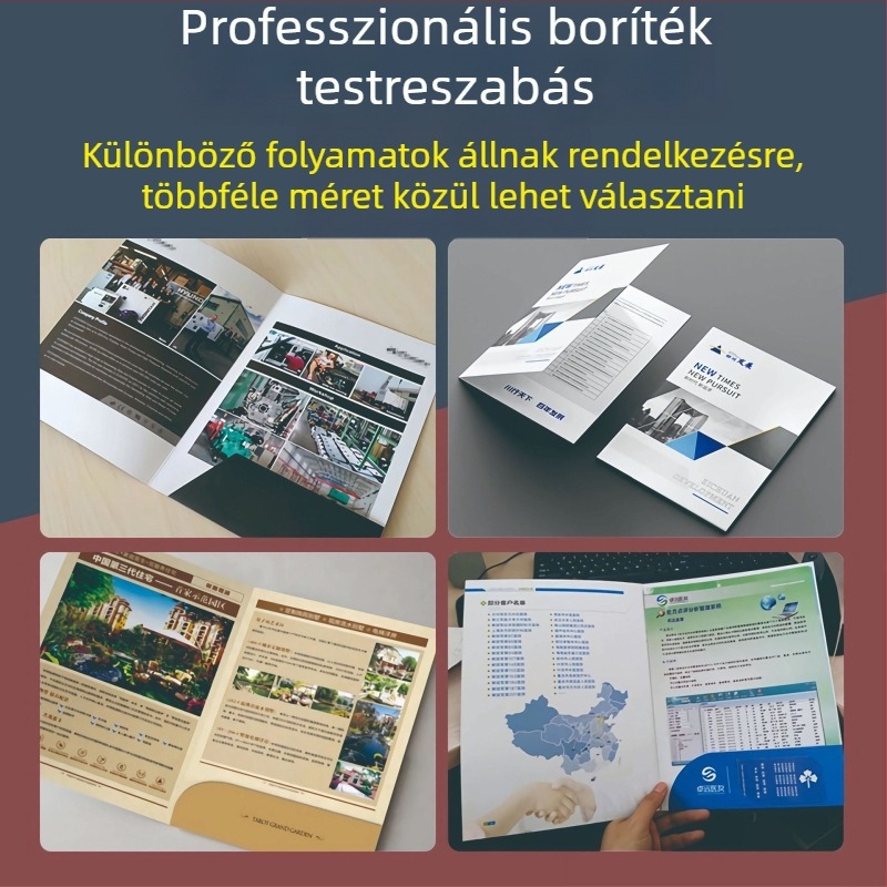A4-es kraft papírból készült szerződéses borító színes mappa egyoldalas betéttel és tender borító nyomtatással