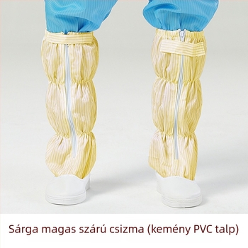 Testreszabható anti‑statikus hosszú csizma PU vastag, puha talppal, lélegző hálóval, pormentes környezethez, magas szárú csizma logónyomás elérhető
