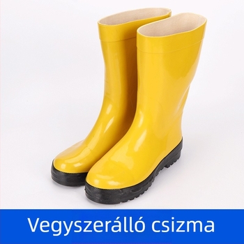 Kémiai védőcsizma, magas szárú, porálló, áthatolás elleni, biztonsági munkacipő