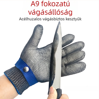 316-os rozsdamentes acélhuzalból készült vágásbiztos kesztyűk halászat számára, A9-es osztály, vágás- és karcolás elleni védelem