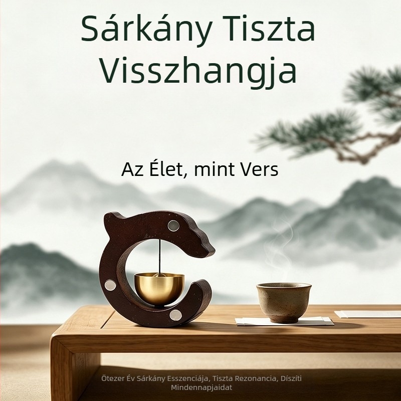 Dopamin szélcsengő réz haranggal, mágneses beltéri ajtócsengő, minimalistikus függő dekoráció és fa hűtőmágnes