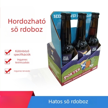 Karácsonyi italcsomagoló doboz, hordozható sörös doboz éttermek és KTV számára, 6 üveg
