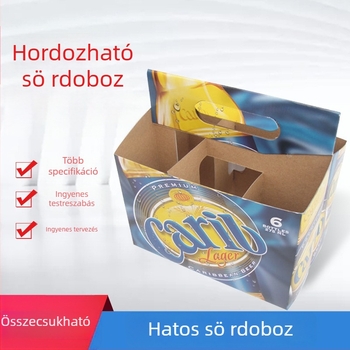 Karácsonyi italcsomagoló doboz, hordozható sörös doboz éttermek és KTV számára, 6 üveg