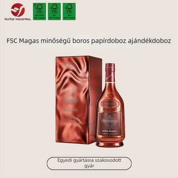 GRS-tanúsítvánnyal rendelkező papíralapú ajándékdoboz magas minőségű vörösborhoz — egy üvegnek tervezett csomagolás
