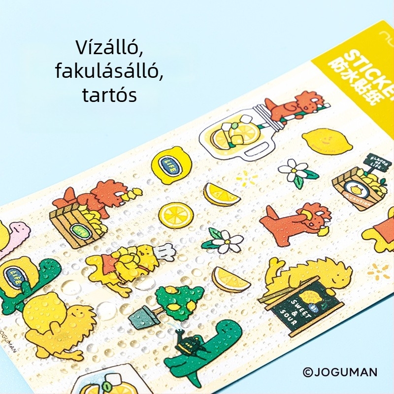 NS366-Q Jo Gumon PVC matricák naplókhoz – dekoratív matricák, vízálló és színálló