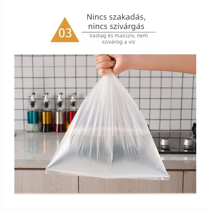 PE élelmiszer-tároló tasakok sík szájjal, megnövelt vastagságú, háztartási konyhához és hűtőhöz