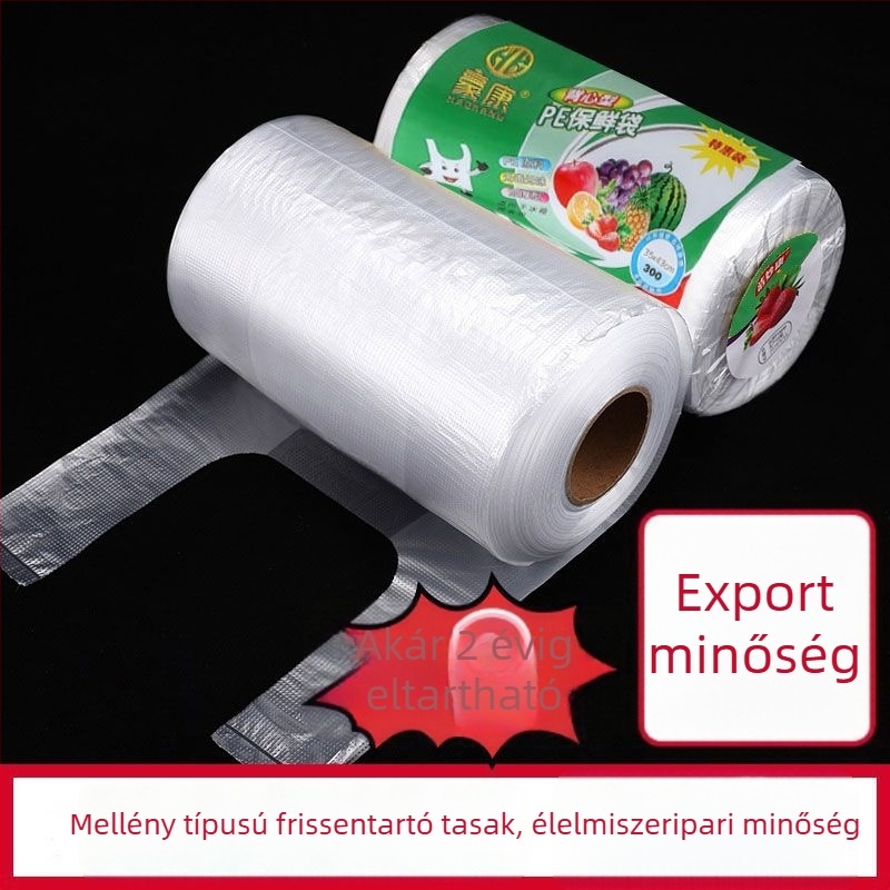 Mellény-stílusú élelmiszer-frissesség megőrző műanyag zacskók, egyszer használatosak