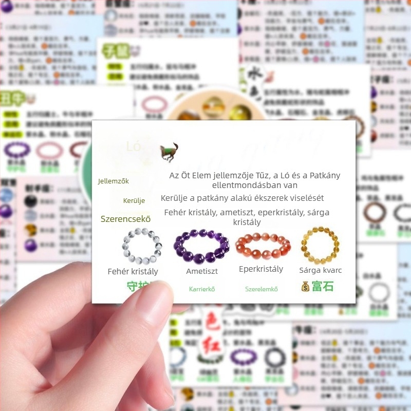 98 kristály matricák irodához és szobához – kristályok oktatási jelentései, DIY napló matricák