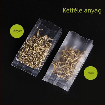 5–250 g átlátszó matt vákuum belső tasak tealevelekhez, egyszer használatos