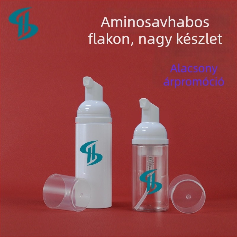 PET műanyag pumpás habosító flakon arctisztítóhoz, 30ml/60ml, aminosav-alapú hab