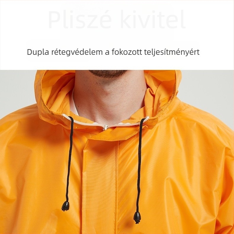 Disznótenyésztéshez készült kapucnis egyrészes overál — védőruha etetéshez, por- és vízálló, olajálló.