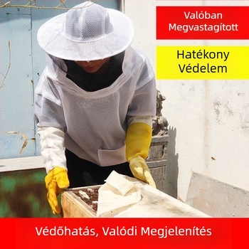 3D méhészeti overál, vastagított, légáteresztő védőruha méhészkedéshez, teljes test- és féltestvédelmet nyújtó védelem a csípések ellen