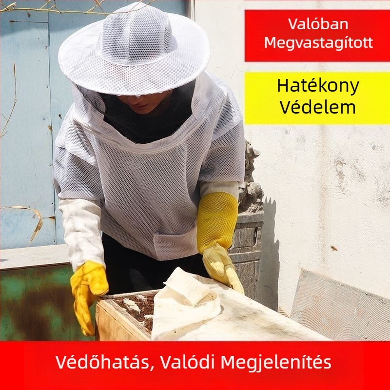 3D méhészeti overál, vastagított, légáteresztő védőruha méhészkedéshez, teljes test- és féltestvédelmet nyújtó védelem a csípések ellen