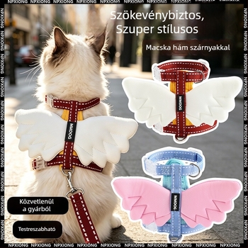 Angel Wings macska hám, mellény-stílusú póráz, kültéri használatra, anti-szökés