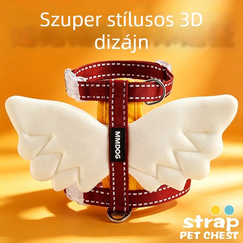 Angel Wings macska hám, mellény-stílusú póráz, kültéri használatra, anti-szökés