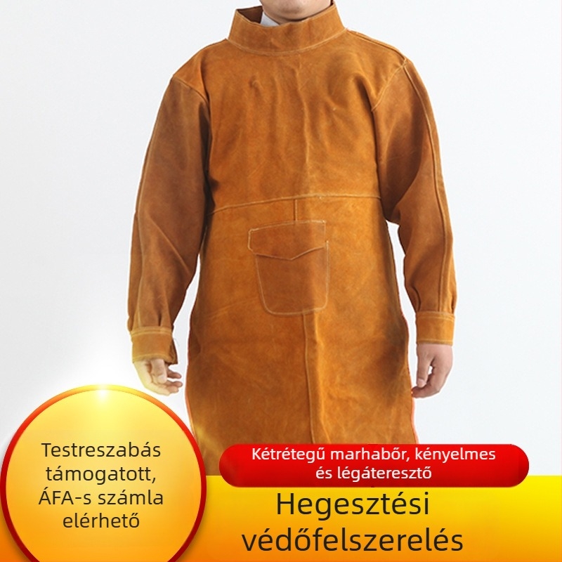 Tehénbőr hegesztővédő overál elektromos hegesztéshez