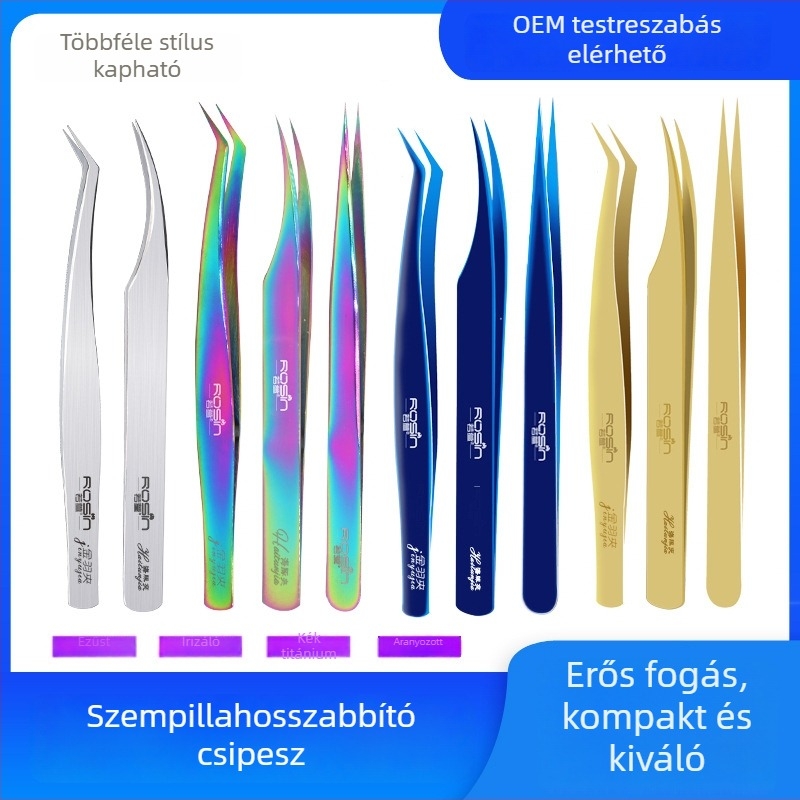 If Xuan Szépségcsipesz egységes klaszter mesterszempillákhoz, antistatikus, görbült és egyenes végű, sminkeszköz