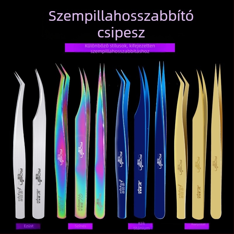 If Xuan Szépségcsipesz egységes klaszter mesterszempillákhoz, antistatikus, görbült és egyenes végű, sminkeszköz