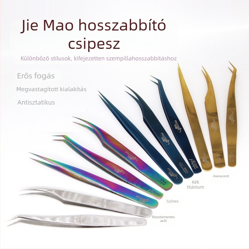If Xuan Szépségcsipesz egységes klaszter mesterszempillákhoz, antistatikus, görbült és egyenes végű, sminkeszköz