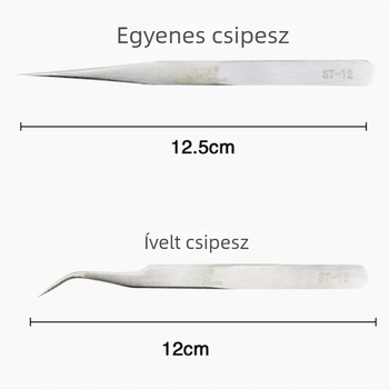 Magas precizitású antistatikus szempillapálcák, szempillák extensions-hez, görbe és egyenes