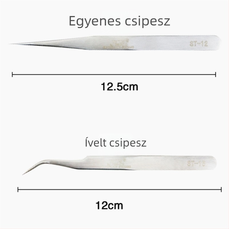 Magas precizitású antistatikus szempillapálcák, szempillák extensions-hez, görbe és egyenes