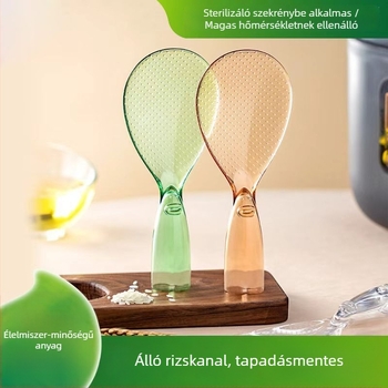 Átlátszó, tapadásmentes rizsszervírozó kanál, aranyos kis szörny designnal, álló kivitel