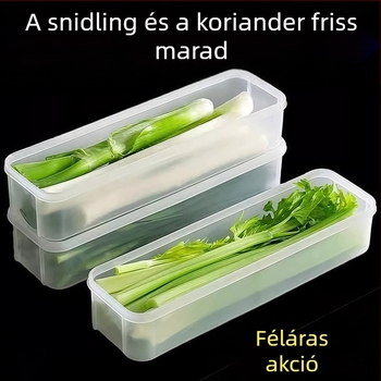 Élelmiszer-minőségű tárolóedény hűtőszekrényhez zöldhagyma, koriander, gyömbér, fokhagyma, tészta és tojás számára