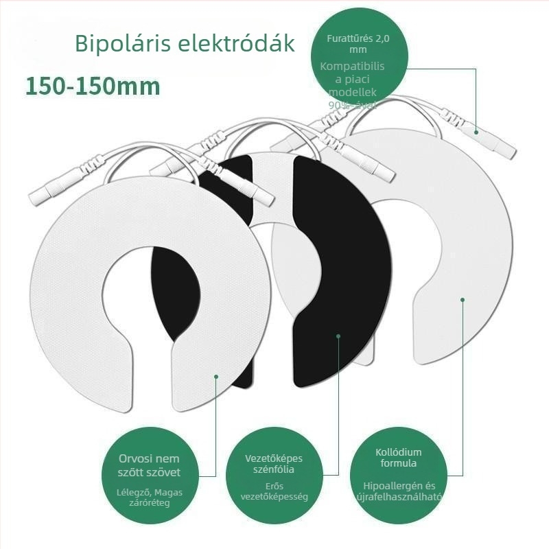 Fizioterápiás elektróda párna, mellforma, nem szőtt anyagból, tűs csatlakozásokkal, öntapadó vezető, középfrekvenciás készülékekhez, OEM testreszabás