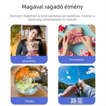 Mellkasra rögzített telefon tartó és vállpánt, első személyes nézetű felvételhez, horgászos vloghoz és kültéri élő közvetítéshez