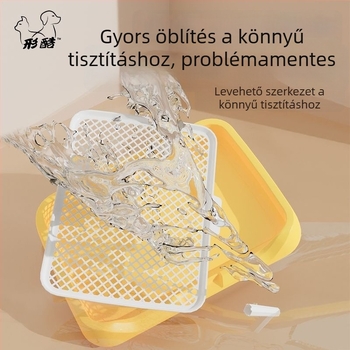 Rozsdamentes acélból készült kutya toalett, rögzített vizeletmedence, karcsú forma, elérhető nagy és közepes méretben