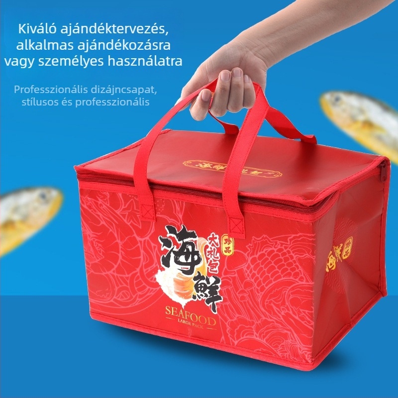 Tengeri ételek ajándékcsomagja No. 3 és No. 4 habdobozokkal, hőszigetelt táska, friss csomagolás, hűtés