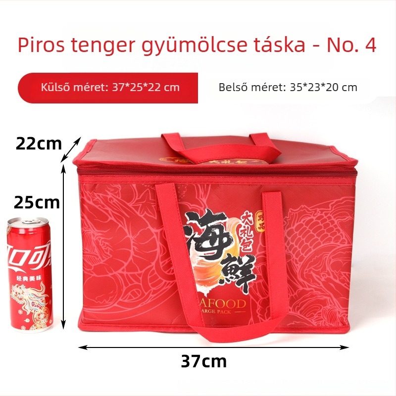 Tengeri ételek ajándékcsomagja No. 3 és No. 4 habdobozokkal, hőszigetelt táska, friss csomagolás, hűtés