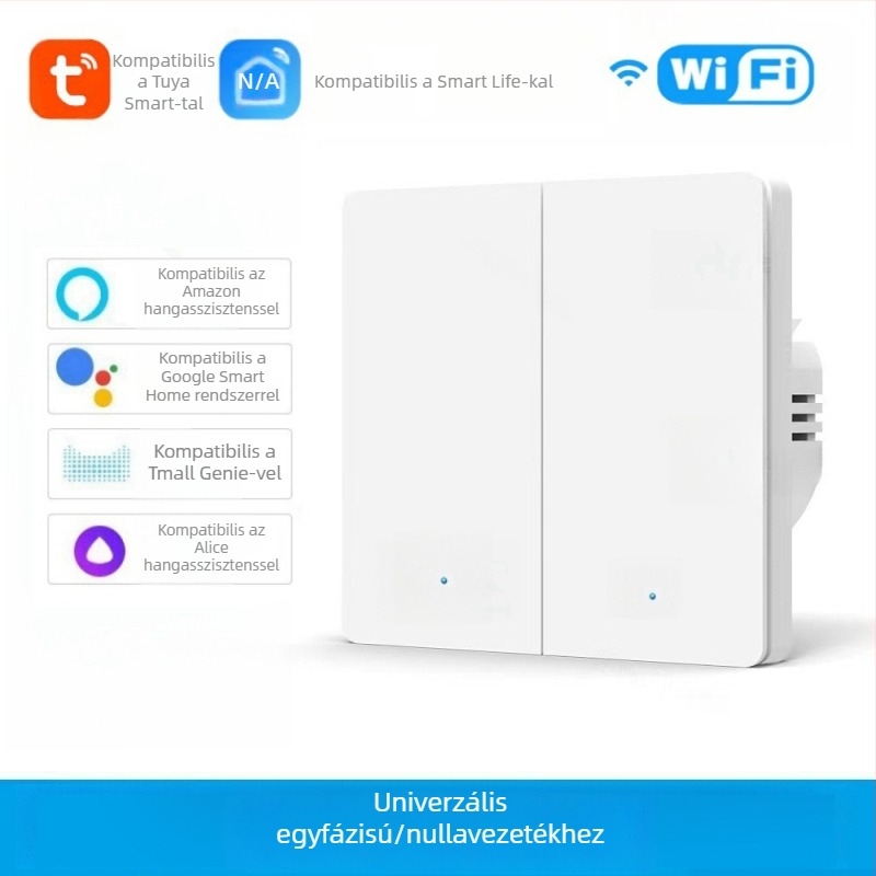 WiFi kapcsoló T34-es, Bluetooth és 433 MHz, kettős és hárommódú, távirányítás okosalkalmazáson keresztül, pontpanel