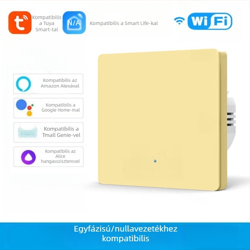 WiFi kapcsoló T34-es, Bluetooth és 433 MHz, kettős és hárommódú, távirányítás okosalkalmazáson keresztül, pontpanel