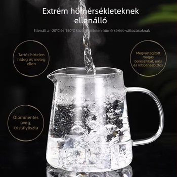 Törésbiztos vastag üveg teáskanna virágtea készítéséhez rozsdamentes acél szűrővel